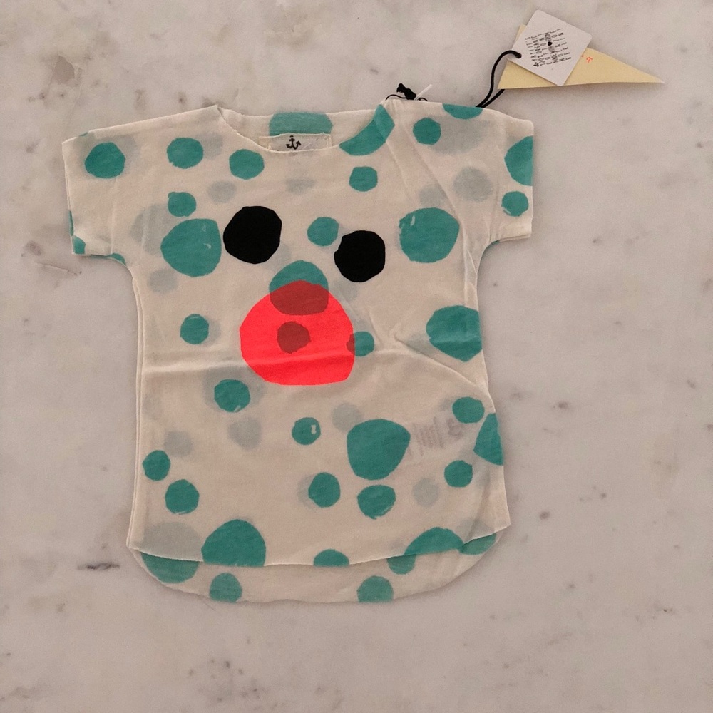 Noe + Zoe blue dot tee
